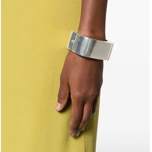 CUlT GAIA Rue Silver Tone Chunky Bangle Bracelet